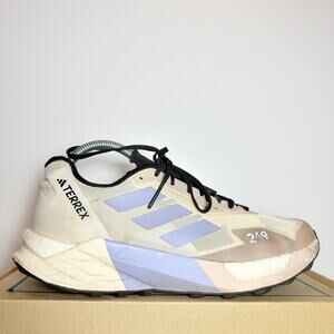 Adidas Terrex Size 8.5 Womens Trail Running Shoes Off White Purple Sneaker Hike